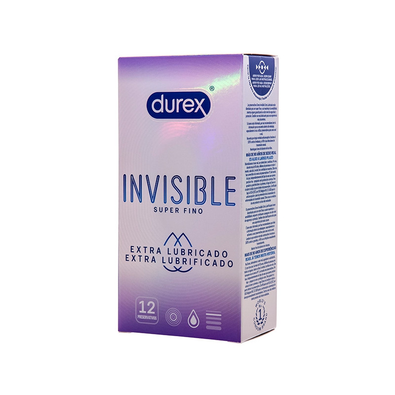 Durex Préservatifs fins lubrifiés Invisible 52mm x12